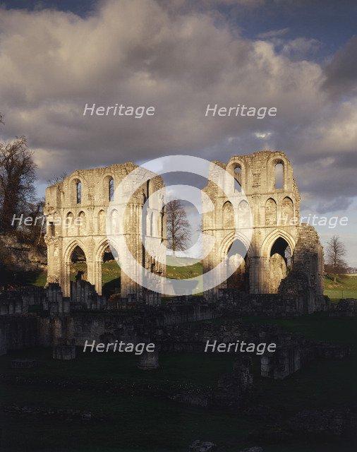 Transept walls of the church from the South West, Roche Abbey, South Yorkshire, 1998. Artist: Unknown