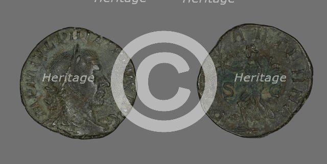 Sestertius (Coin) Portraying Philip the Arab, 244-249. Creator: Unknown.