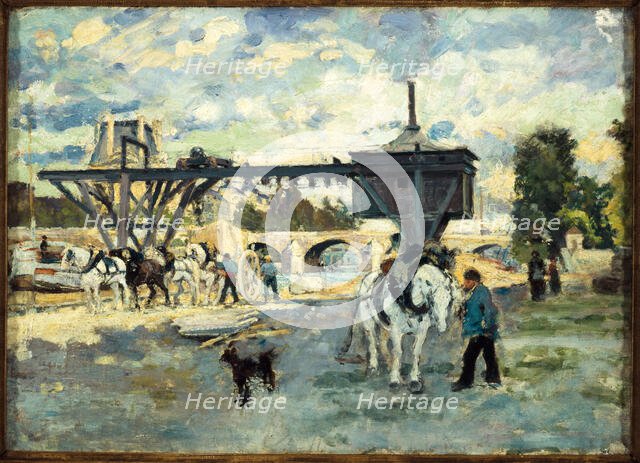 Crane on the Seine at Pont Royal, c1880. Creator: Unknown.