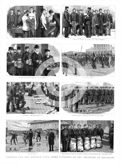 ''Stokers for the British Navy--Some episodes in the Training of Recruits', 1890. Creator: Unknown.