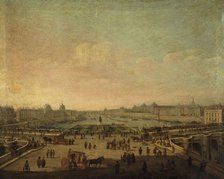 The Pont-Neuf, seen from entrance to Place Dauphine, around 1760, current 1st and 6th..., c1755-1765 Creator: Unknown.
