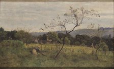 Landscape with a Peasant Woman, 1861. Creator: Corot, Jean-Baptiste Camille (1796-1875).
