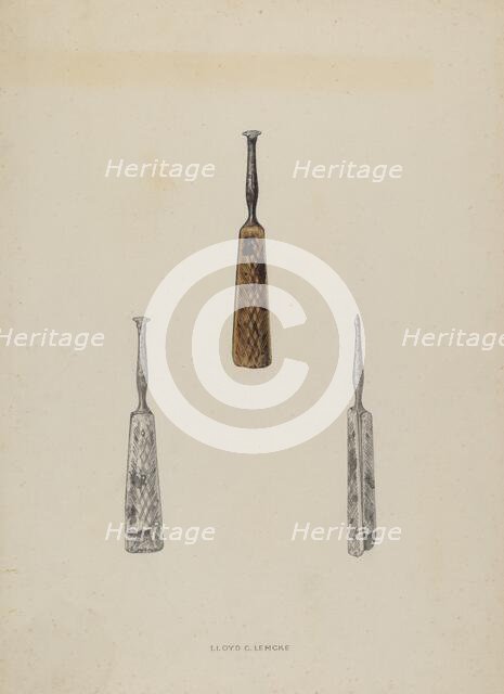 Leather Guide Marker, c. 1937. Creator: Lloyd Charles Lemcke.