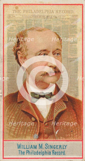 William M. Singerly, The Philadelphia Record, from the American Editors series (N1) for Al..., 1887. Creator: Allen & Ginter.