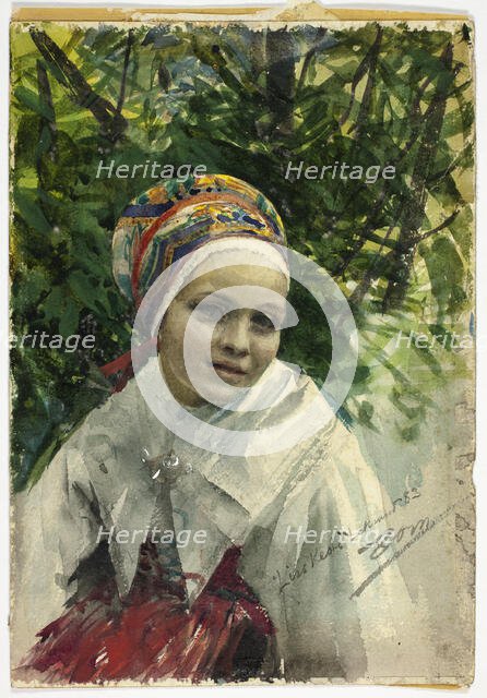 Portrait of a Girl, 1883. Creator: Anders Leonard Zorn.