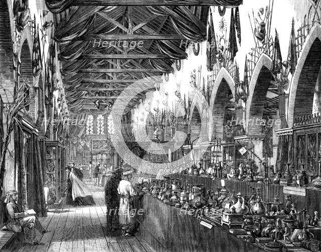 The Punjaub Exhibition of Arts and Industry at Lahore: interior of the building, 1864. Creator: Unknown.