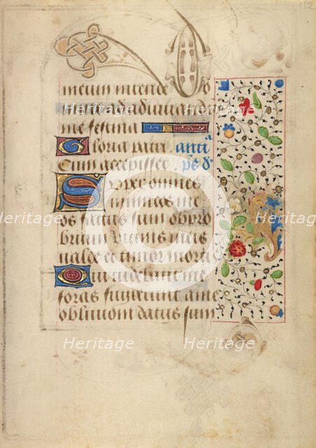 Decorated Text Page; Prayer Book of Charles the Bold, about 1471. Creator: Nicolas Spierinc.