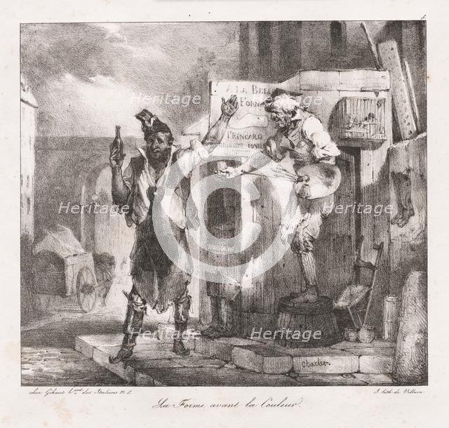 Lithographic Sketches by Charlet: Form before Color , 1823. Creator: Nicolas Toussaint Charlet (French, 1792-1845); Villain.