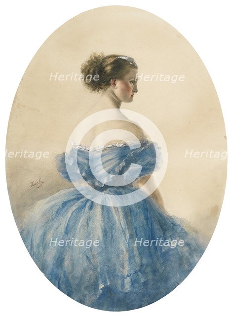 Portrait of Princess Anna zu Sayn-Wittgenstein. Artist: Zichy, Mihály (1827-1906)