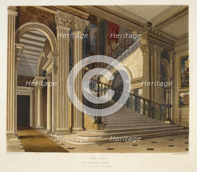 Stair Case, Buckingham House, 1819.  Creator: William James Bennett.
