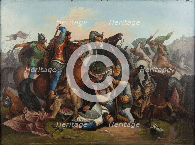 The Battle of Rudolph of Habsburg against Ottokar of Bohemia on 26 August 1278.