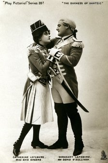 Evie Greene and Denis O'Sullivan in a scene from The Duchess of Dantzig, early 20th century.Artist: Raphael Tuck & Sons