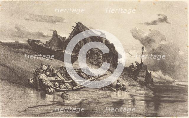 Chaumières de pêcheurs, c. 1844. Creator: Eugene Isabey.