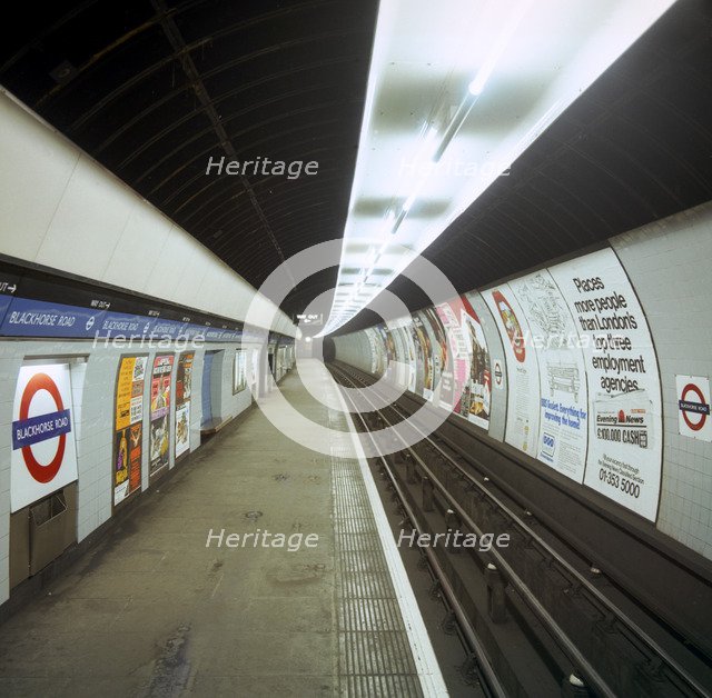 Empty tube station, Blackhorse Road on the Victoria Line, London, 1974. Artist: Michael Walters