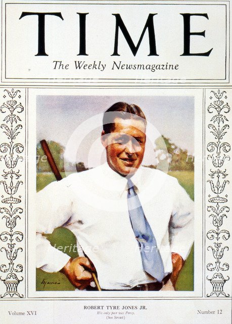 Bobby Jones, cover of Time magazine, c1930s. Artist: Unknown