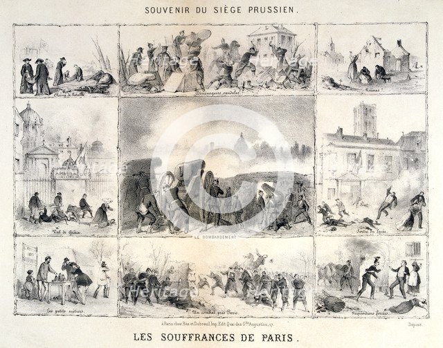 'Les Souffrances de Paris', 1870-1871. Artist: Anon