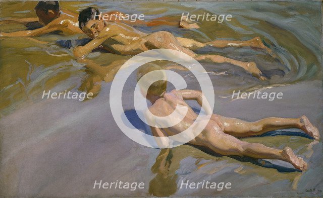 Boys on the Beach, 1909. Artist: Sorolla y Bastida, Joaquín (1863-1923)