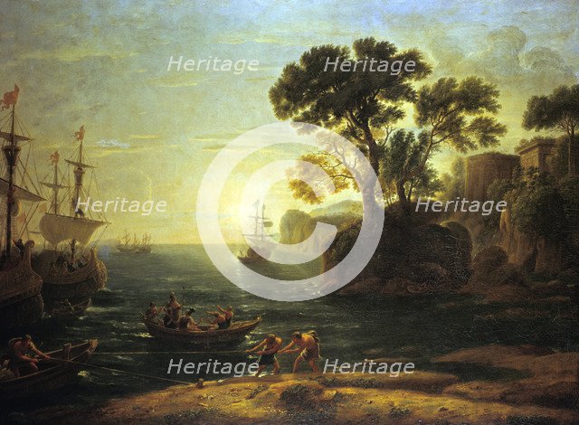 'Arrival of Aeneas in Italy, the Dawn of the Roman Empire', (c1620-1680?). Artist: Claude Lorrain