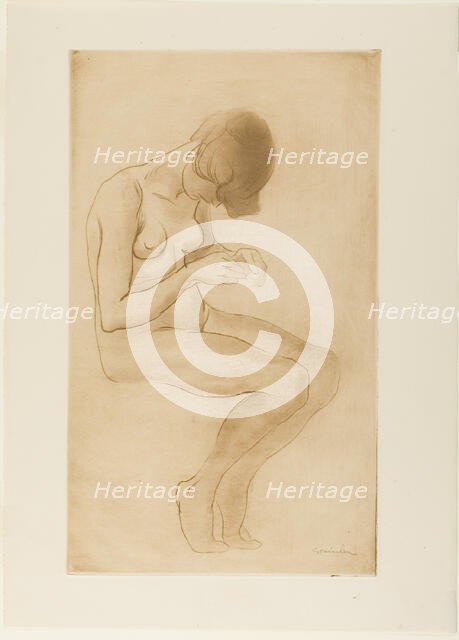 Woman Fixing Her Nails, 883. Creator: Theophile Alexandre Steinlen.