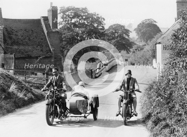 AJS motorbikes, c1939. Artist: Unknown