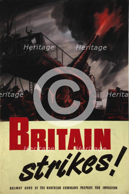 'Britain Strikes!',  World War II poster, between 1939 and 1946. Creators: Central Office of Information, Harold Pym.