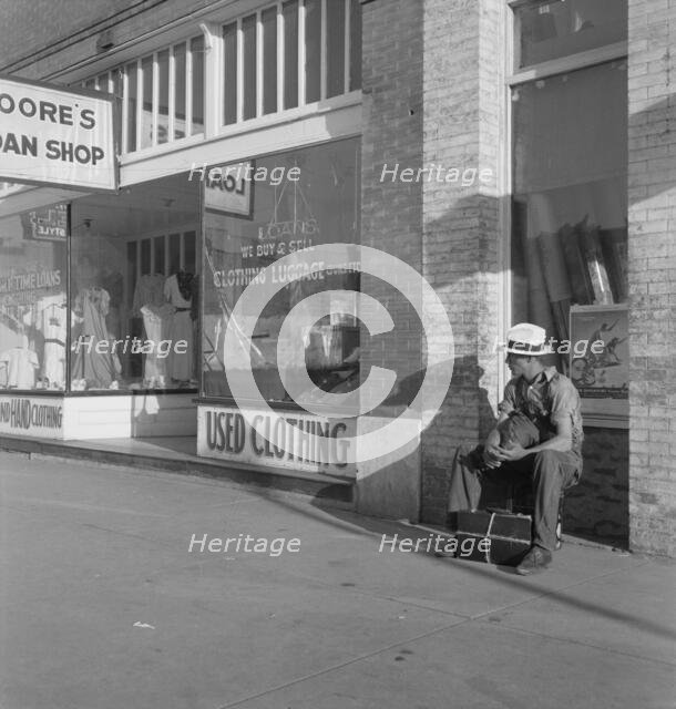 Main street storefront, Chickasaw, Oklahoma, 1937. Creator: Dorothea Lange.