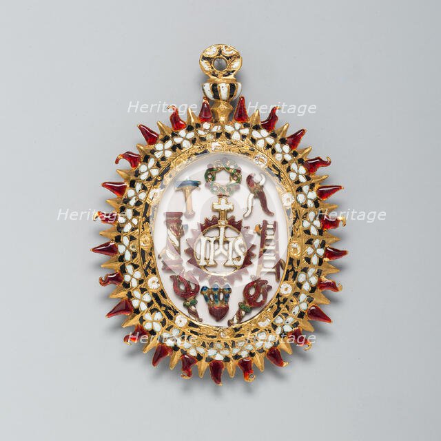 Double-Sided Pendant with Symbols of Christ and the Passion and Christ Among..., c1575-c1625. Creator: Unknown.