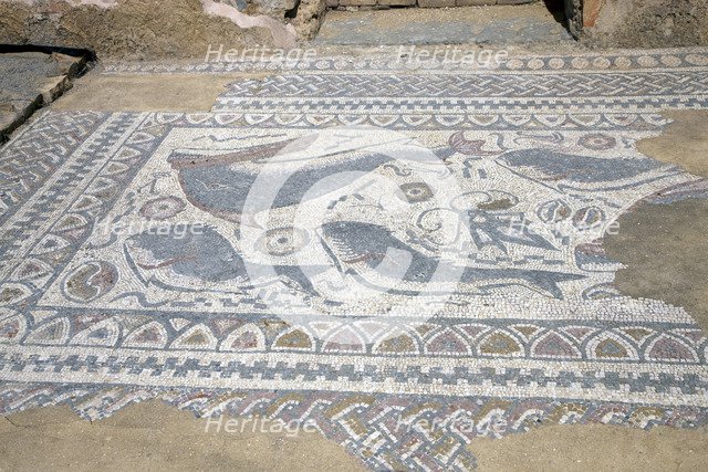 A fish mosaic in the east side of the peristylium, Milreu, Portugal, 2009. Artist: Samuel Magal