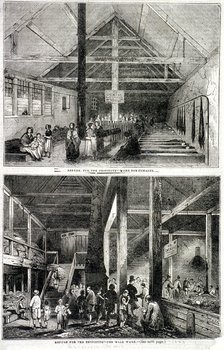 The Whitecross Street Prison for debtors, London, 1843.  Artist: Anon
