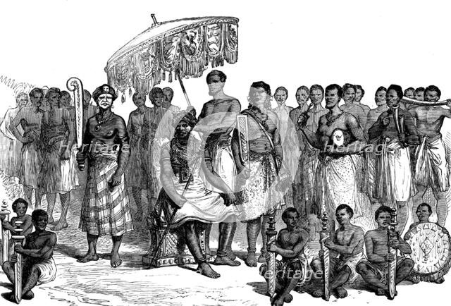 The King of Ashantee and his executioners, 1873. Creator: Unknown.