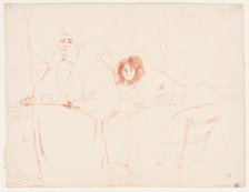 Elles: Woman Carrying a Tray, Mme. Baron and Mlle. Popo, 1896. Creator: Henri de Toulouse-Lautrec (French, 1864-1901).
