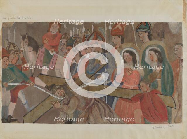 Station of the Cross No. 9: "Jesus Falls the Third Time, c. 1936. Creator: Beulah Bradleigh.