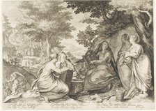 Plate One, from Five Wise and Five Foolish Virgins, 1606. Creator: Jan Saenredam.