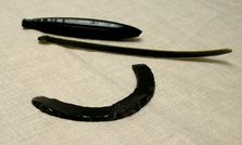 Obsidian Core, Blade, and Curved Neckpiece, c. A.D. 300. Creator: Unknown.
