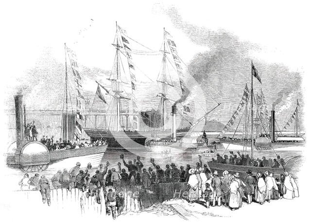 The First Shipment of Coals in the New Sunderland Docks, 1850. Creator: Unknown.