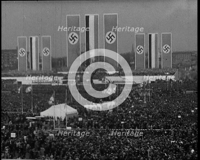 A Massive Nazi Rally, 1930s. Creator: British Pathe Ltd.