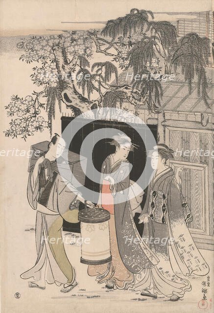Returning from a Poetry Gathering, Japan, c. 1785/89. Creator: Kubo Shunman.