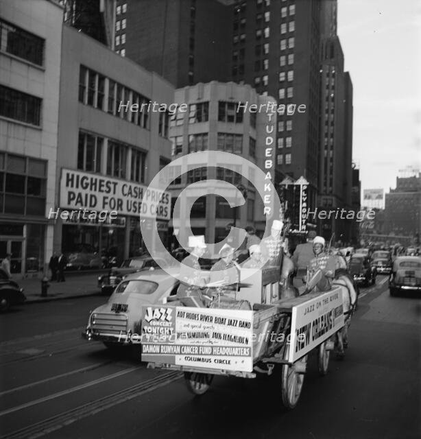 Portrait of Kaiser Marshall, Art Hodes, Sandy Williams, Cecil (Xavier)...Times Square, N.Y., 1947. Creator: William Paul Gottlieb.
