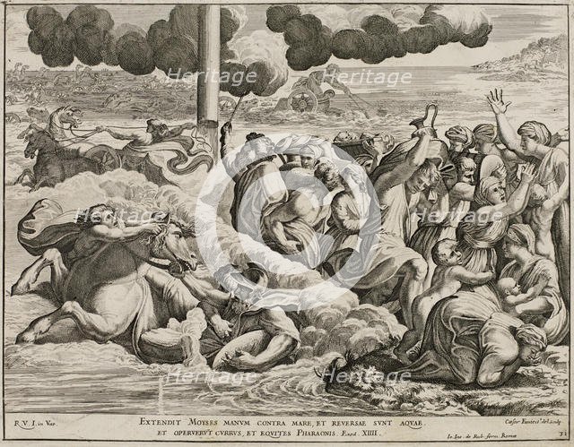 The Israelites crossing of the Red Sea (after fresco by Raphael). Creator: Fantetti, Cesare (1660-1740).