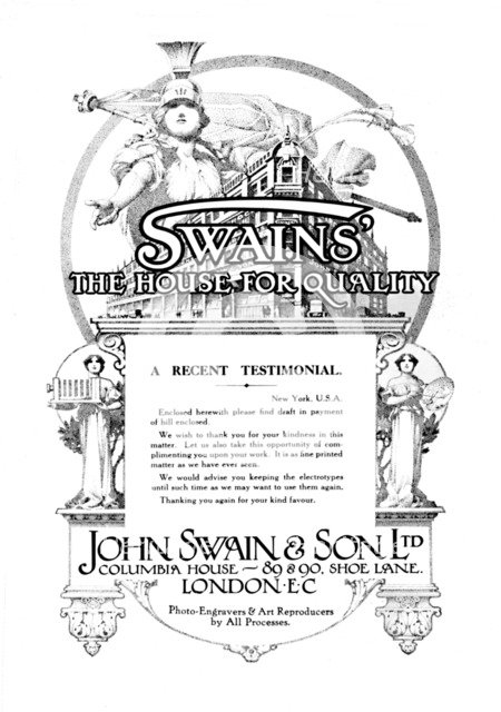'John Swain & Son Ltd. - advert', 1916. Artist: John Swain & Son.
