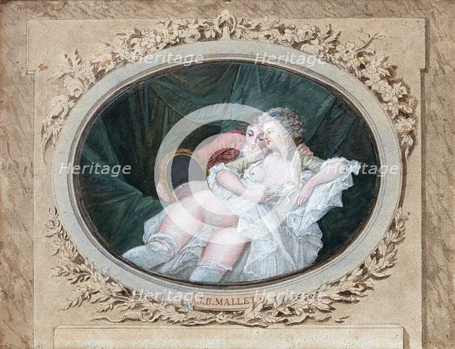 Boudoir scene. Creator: Mallet, Jean-Baptiste (1759-1835).