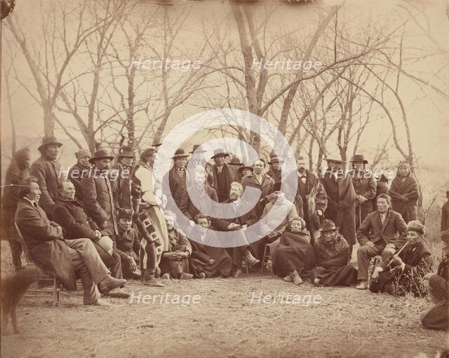 Indians with Government Agents, early 1860s. Creator: Alexander Gardner.