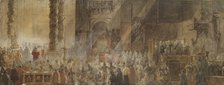 King Gustav III of Sweden Attending Christmas Mass in St Peter's Basilica in Vatican, 1783, 1780s.