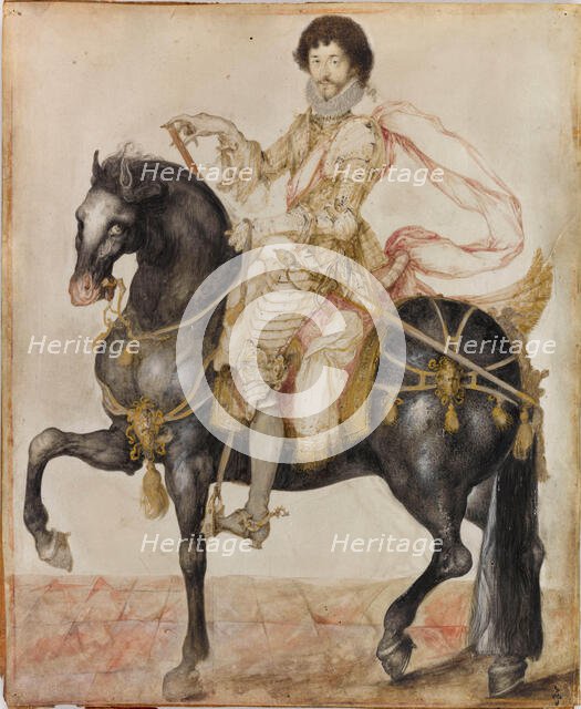 Portrait of Louis de Guise, baron d'Ancerville (1588-1631) on horseback, c1613. Creator: Bellange, Jacques (c. 1575-1616).