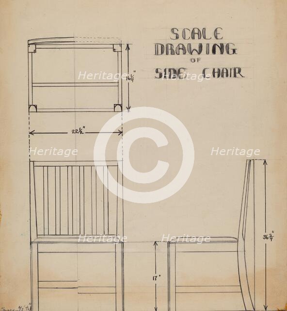Side Chair (one of pair), 1937. Creator: Harold Smith.