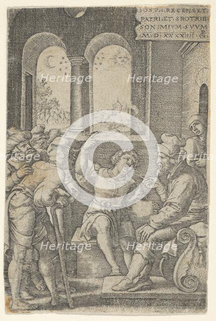 Joseph Describing His Dream, from The Story of Joseph, 1544. Creator: Georg Pencz.