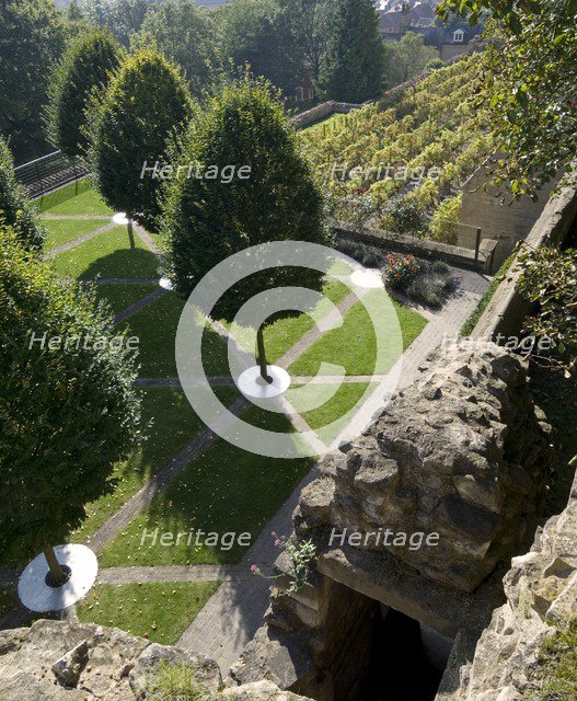 Contemporary garden, Medieval Bishop's Palace, Lincoln, Lincolnshire, c1980-c2017. Artist: Historic England Staff Photographer.