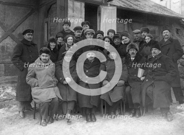 Dal'geolkom Collective Seeing off Geologist P.I. Polevoi to Leningrad, 1928. Creator: Unknown.