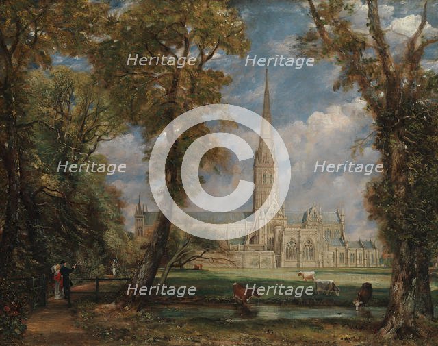 Salisbury Cathedral from the Bishop's Grounds, ca. 1825. Creator: John Constable.