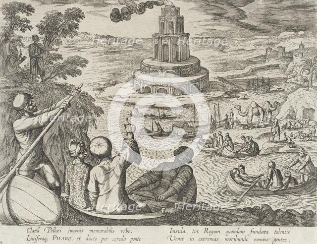 The Lighthouse of Alexandria, published 1610. Creator: Antonio Tempesta.